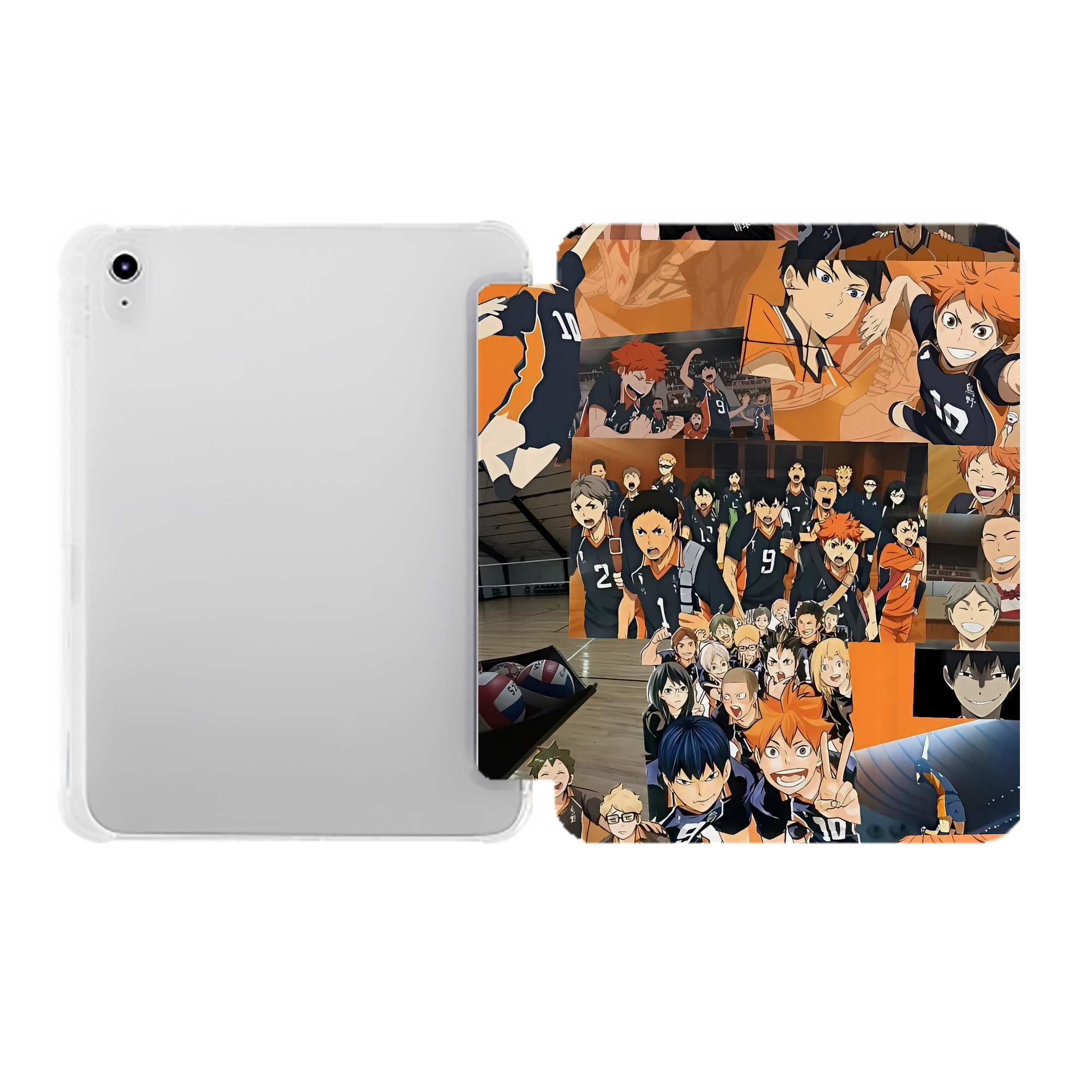 （画像用） ハイキュー!! Haikyu!! IPad ケース ペン収納付き 三つ折りスタンド PUレザー×シリコン 対応機種9.5/10.5/10.9インチ